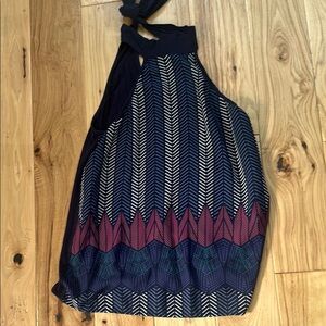 Stylish Black and Red Patterned Halter Top